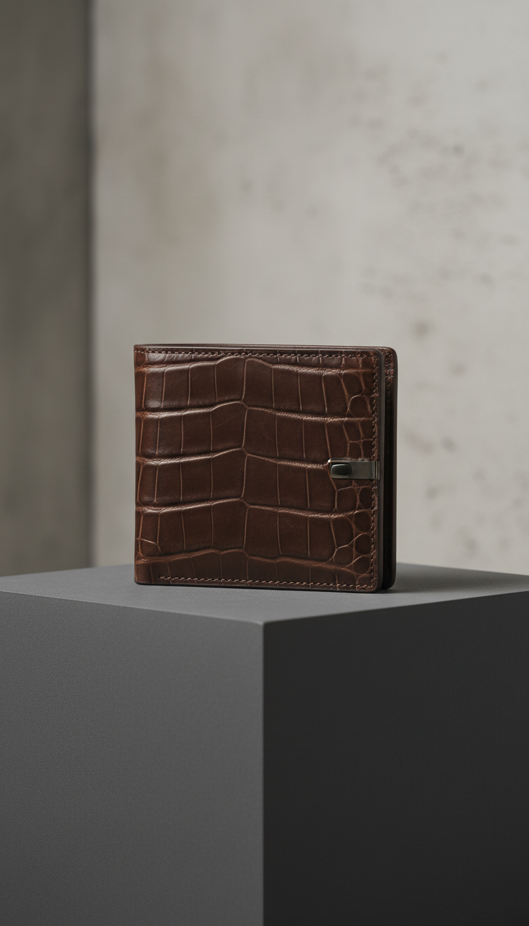 Crocodile Leather Bifold Wallet